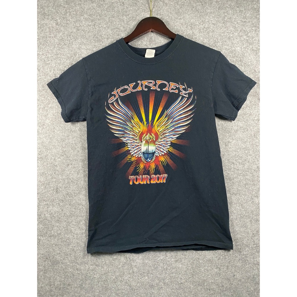 Journey Tour 2017 Graphic T-Shirt Black Gildan Heavy Cotton Small Mens Rock Band